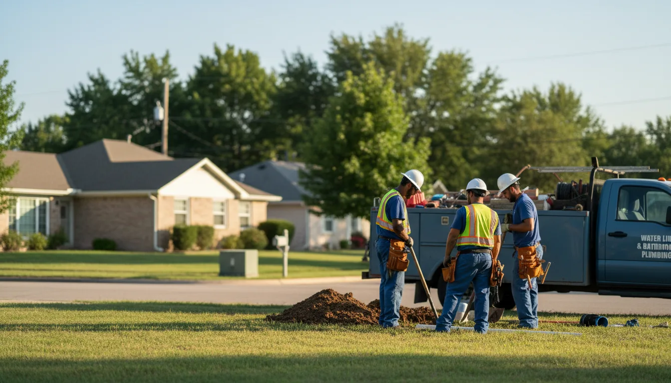 Residential water line and bathroom plumbing service in Tye, TX